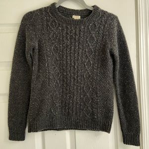J Crew | Charcoal Gray Cable knit Sweater | Size Small
